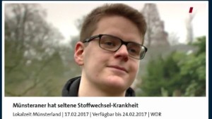 Neuigkeiten zur Petition Behandlung auch in Münster! Bericht von EPP-Patient Yannik Hecht auf WDR
