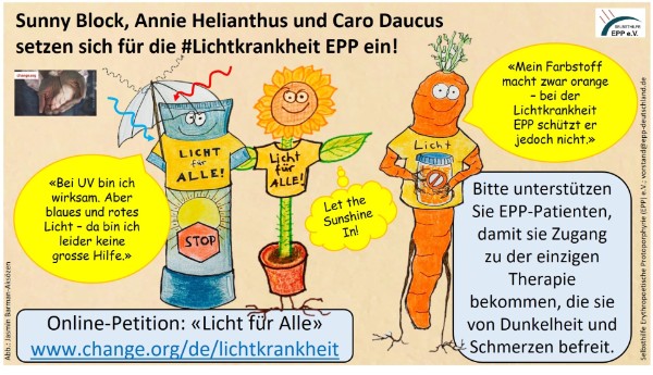 Neuigkeiten zur Petition Prominente Unterstützung für Unsere Lichtkrankheit