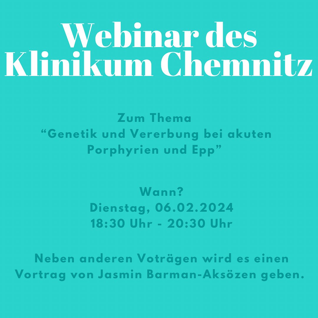 Webinar zum Thema „Genetik und Vererbung bei akuten Porphyrien und EPP“